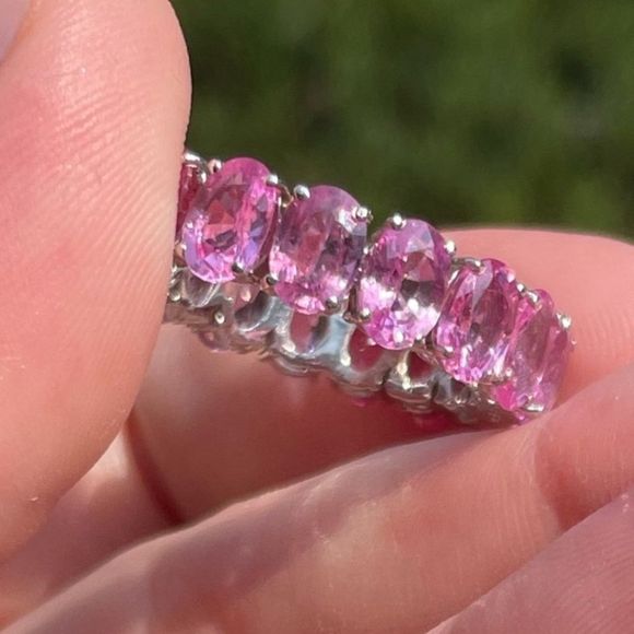 ❌Sterling Silver Pink Crystal Ring - Picture 13 of 14